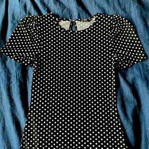 Express Black Polka Dot Top